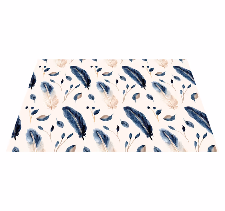 Flying leaves and feathers floral vinyl carpet - TenStickers