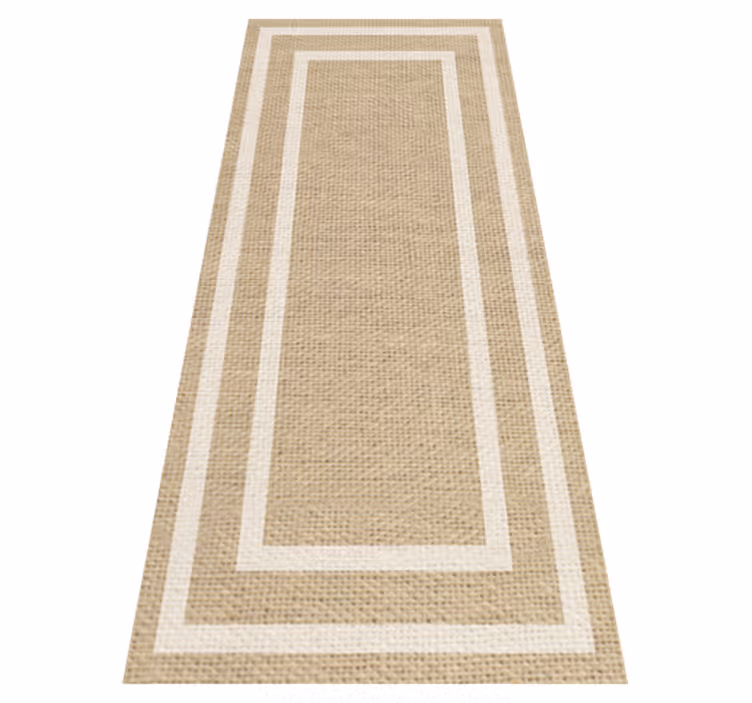 Minimalist vinyl carpet in natural woven tan texture - TenStickers