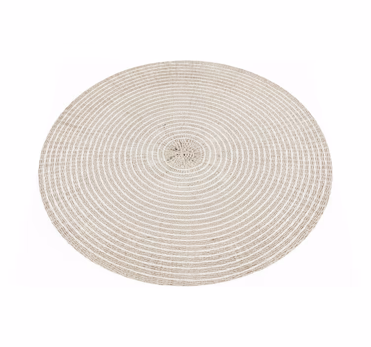 Minimalist vinyl carpet circular cream woven spiral - TenStickers