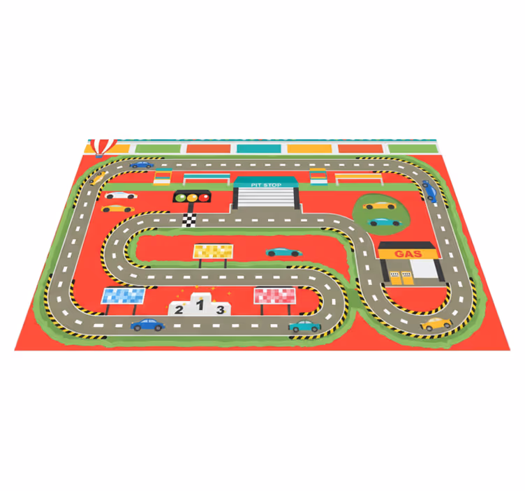 Road vinyl carpet colorful cartoon raceway - TenStickers