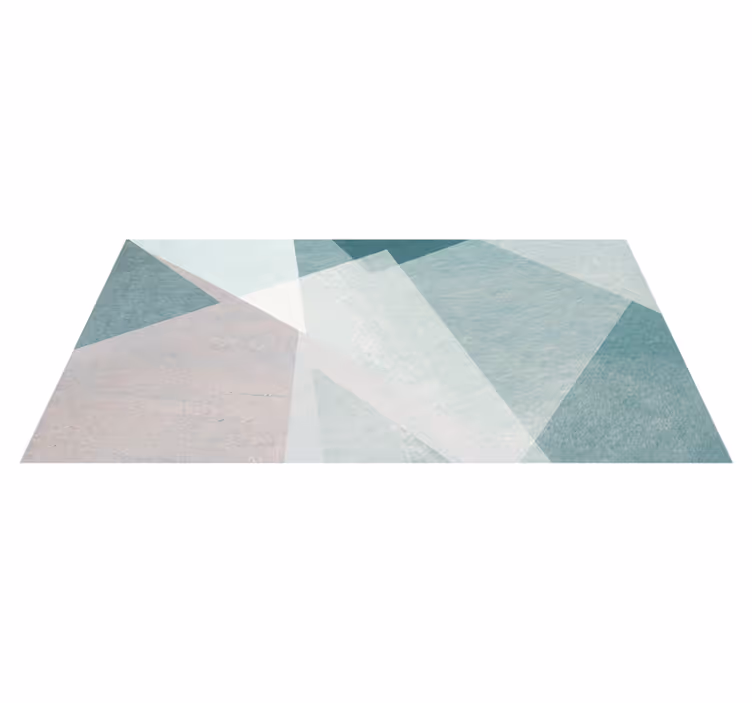 Geometric vinyl carpet in teal pastel design - TenStickers