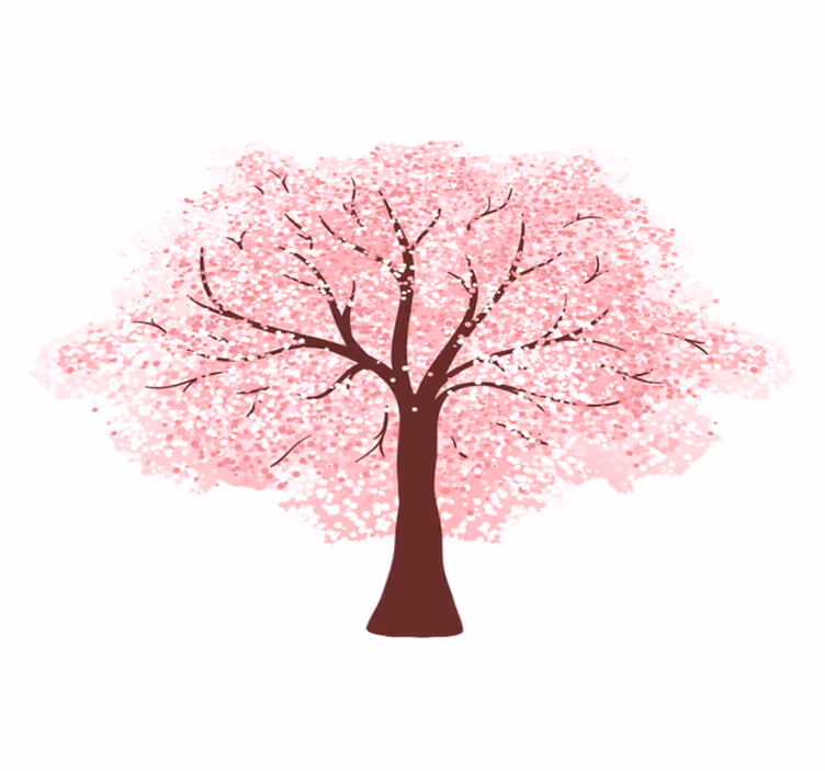 Floral vinyl carpet cherry blossom tree - TenStickers