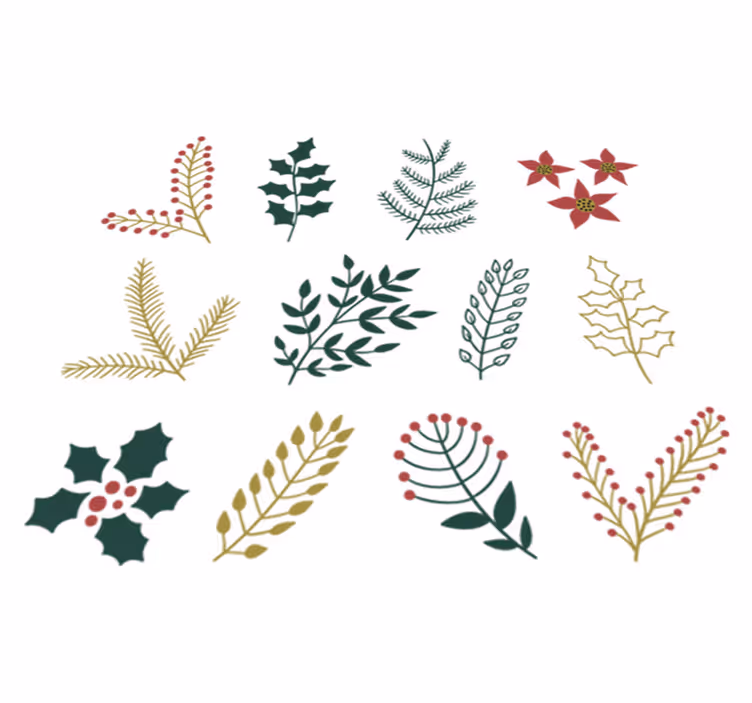 Dining room vinyl carpet with christmas ornaments - TenStickers