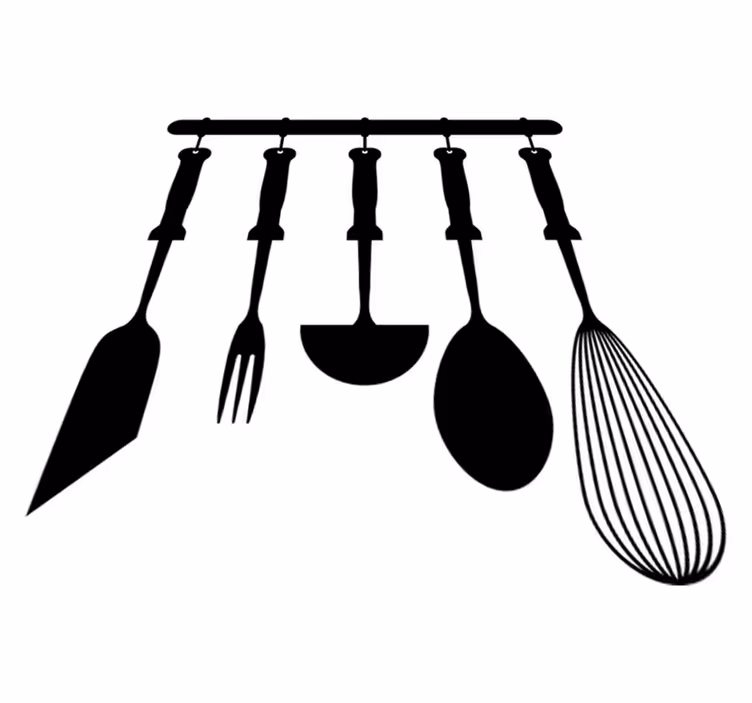 Kitchen vinyl carpet for hanging kitchen utensils - TenStickers