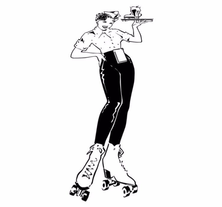 Vintage waitress kitchen vinyl carpet - TenStickers