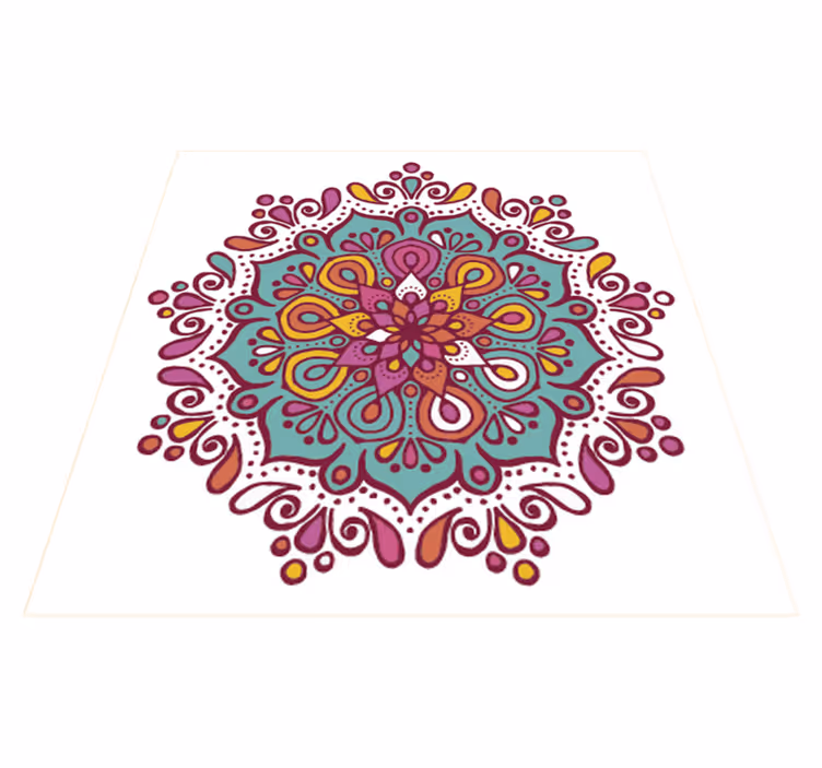 Kitchen vinyl carpet colorful tiled mandala - TenStickers