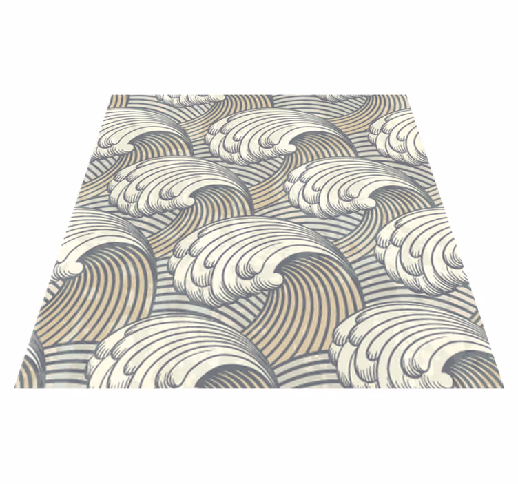 Dining room vinyl carpet in vintage waves design - TenStickers
