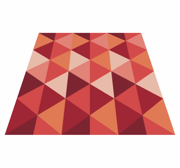 Dining room vinyl carpet in red and pink triangles - TenStickers