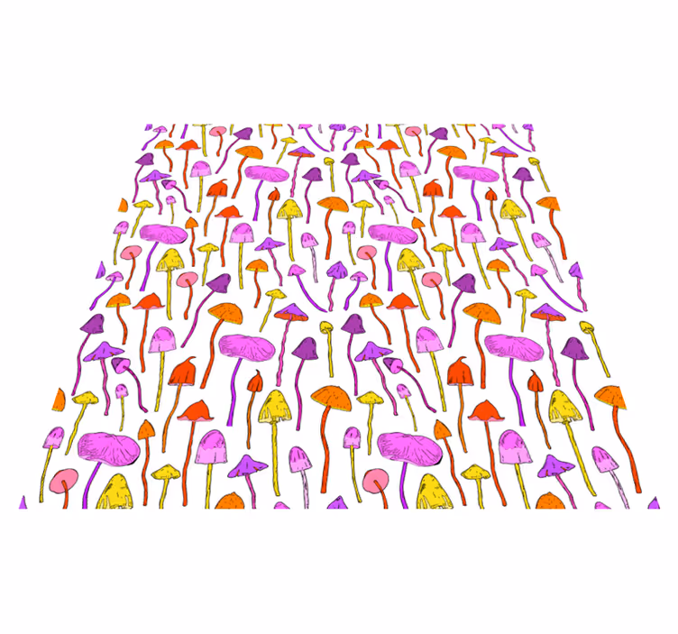 Dining room vinyl carpet with psychedelic mushroom pattern - TenStickers