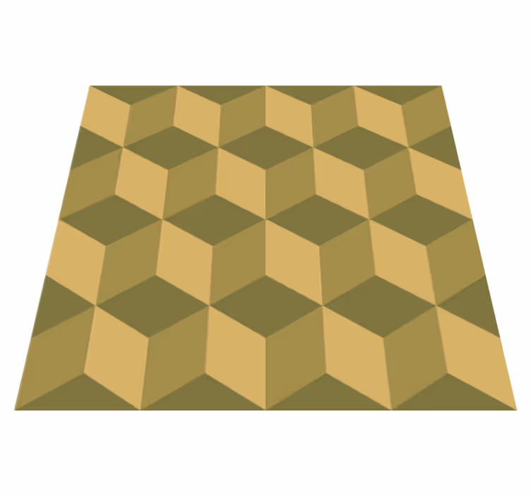 Dining room vinyl carpet beige 3d cubes - TenStickers