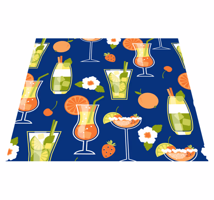 Vintage cocktails kitchen vinyl carpet - TenStickers