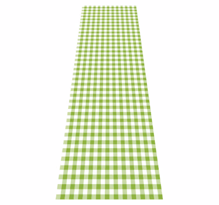 Green checked plaid design kitchen vinyl carpet - TenStickers
