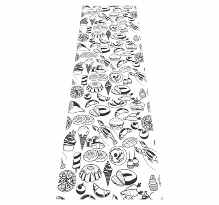 Kitchen vinyl carpet with food doodles design - TenStickers