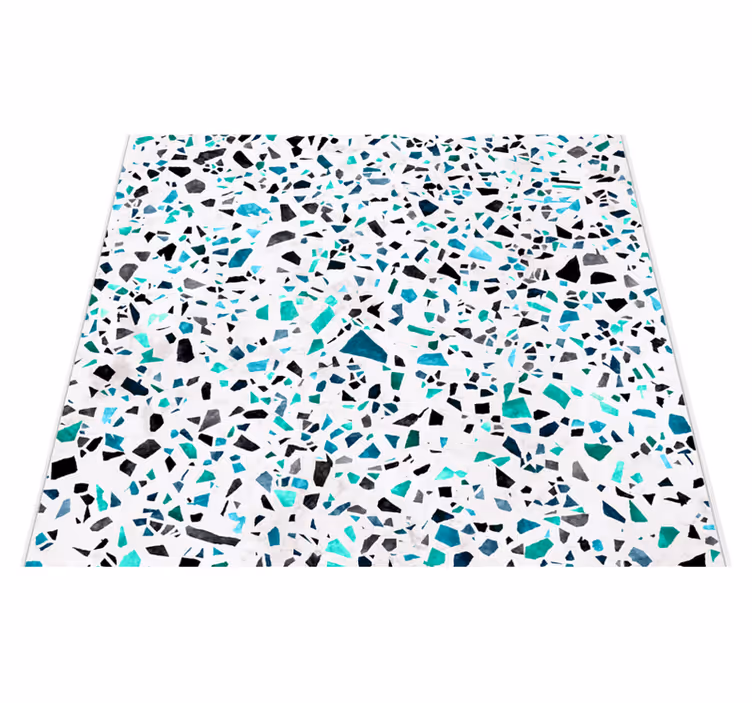Kitchen vinyl carpet in blue marble design - TenStickers