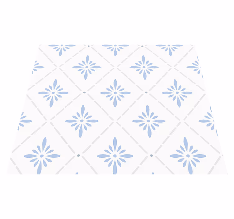 Kitchen vinyl carpet blue diamond tiles - TenStickers
