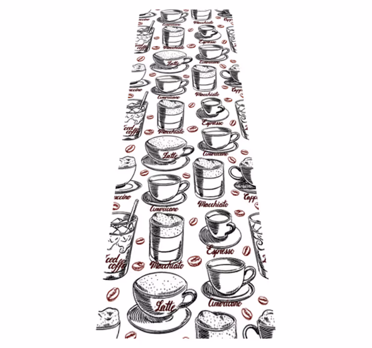 Coffee pattern kitchen vinyl carpet - TenStickers