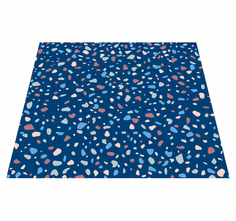 Kitchen vinyl carpet dark blue terrazzo - TenStickers