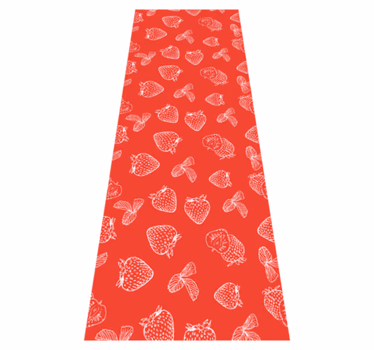 Kitchen vinyl carpet seamless strawberry doodle pattern - TenStickers