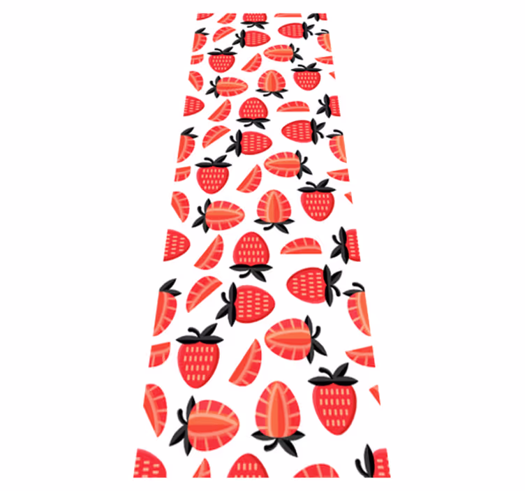 Kitchen vinyl carpet realistic red strawberries pattern - TenStickers