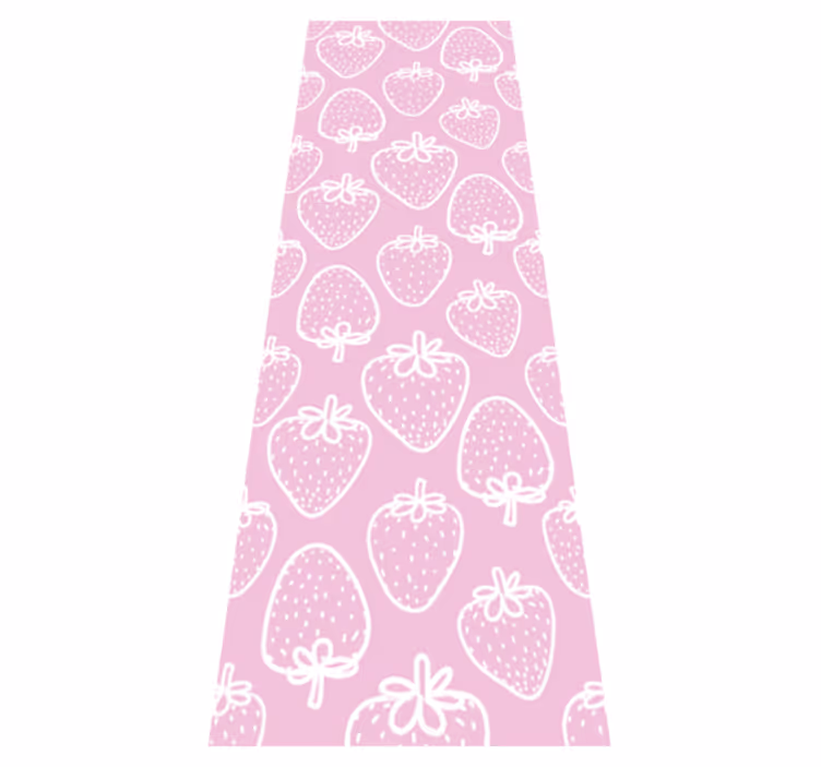 Kitchen vinyl carpet seamless pink strawberry design - TenStickers