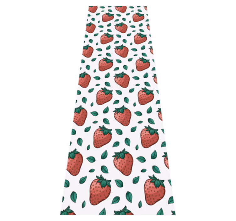 Bright juicy strawberries green leaves kitchen vinyl carpet - TenStickers