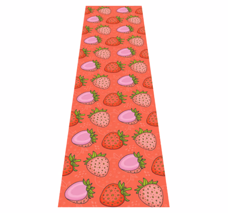 Kitchen vinyl carpet seamless red and pink strawberries - TenStickers