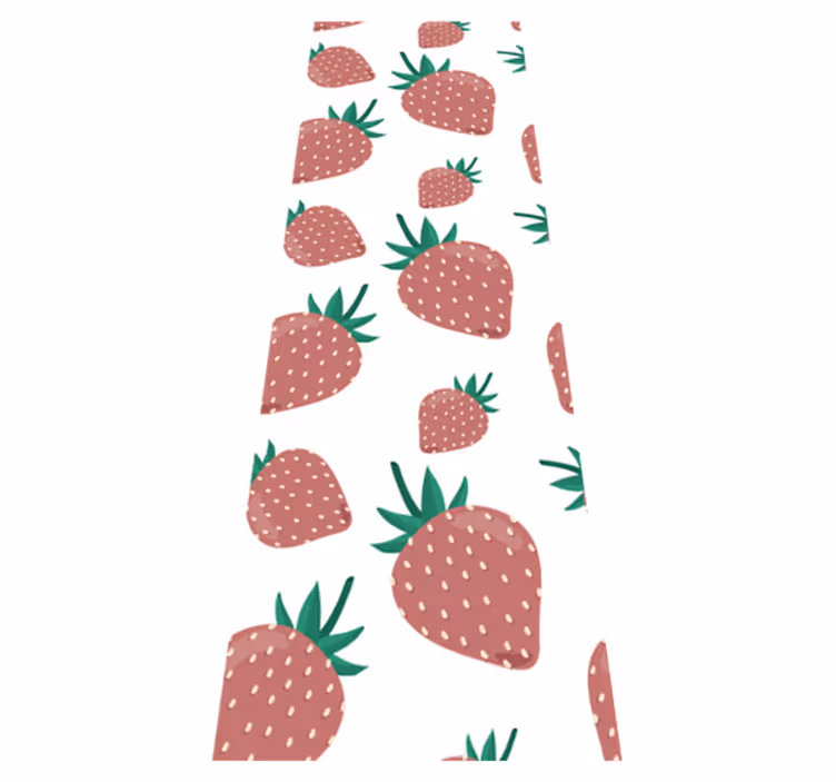 Kitchen vinyl carpet colorful handwritten strawberry pattern - TenStickers