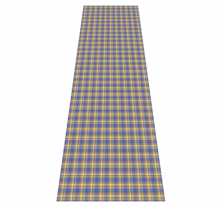 Kitchen vinyl carpet in blue check tartan pattern - TenStickers