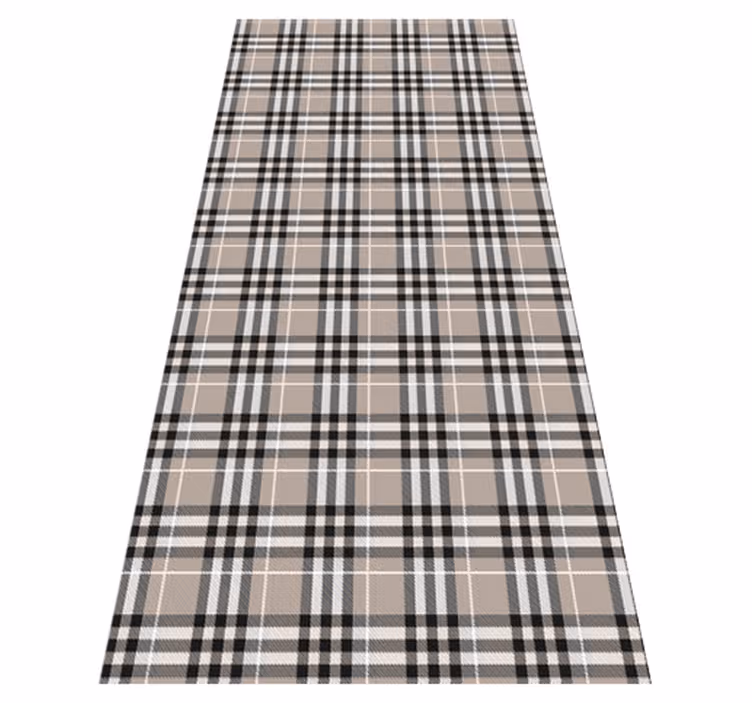 Kitchen vinyl carpet traditional scottish grey tartan - TenStickers