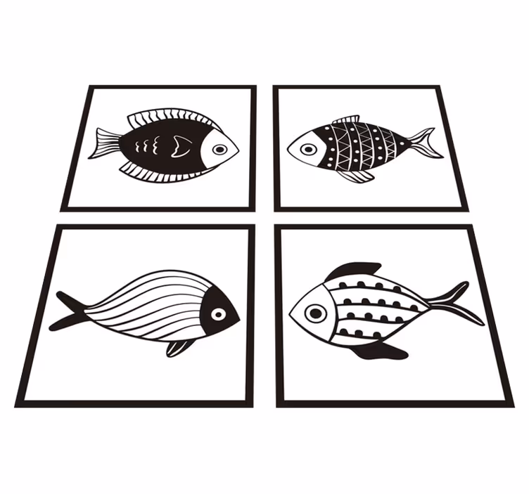 Bathroom vinyl carpet with beautiful fish design - TenStickers