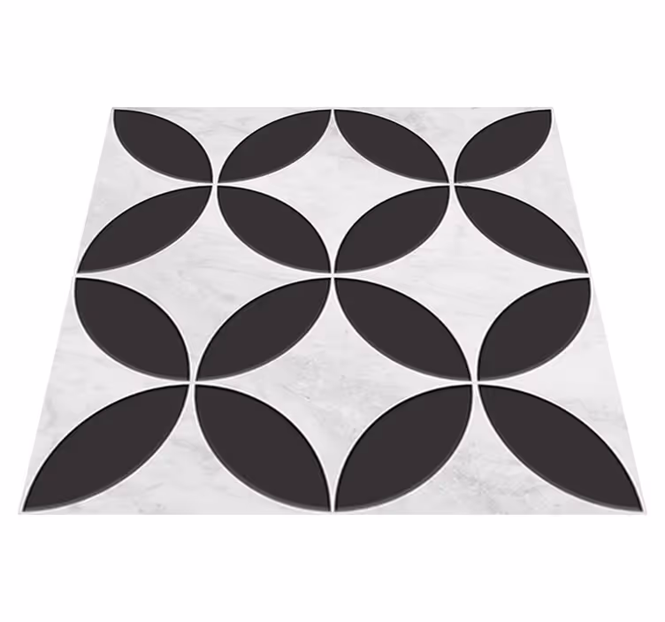 Bathroom vinyl carpet with hydraulic floral design - TenStickers