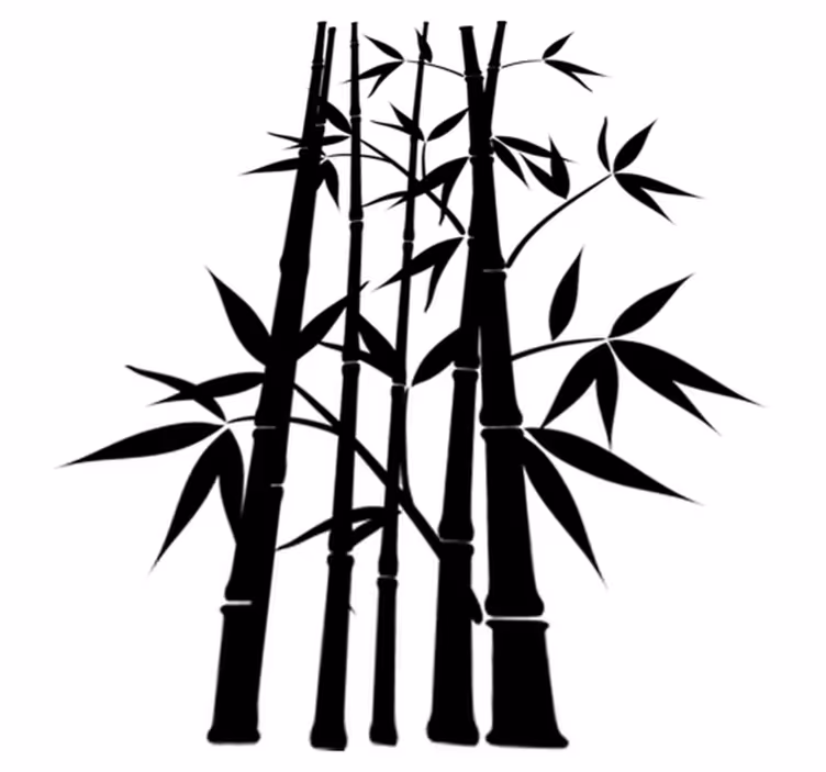 Bathroom vinyl carpet bamboo plant adhesive decor - TenStickers