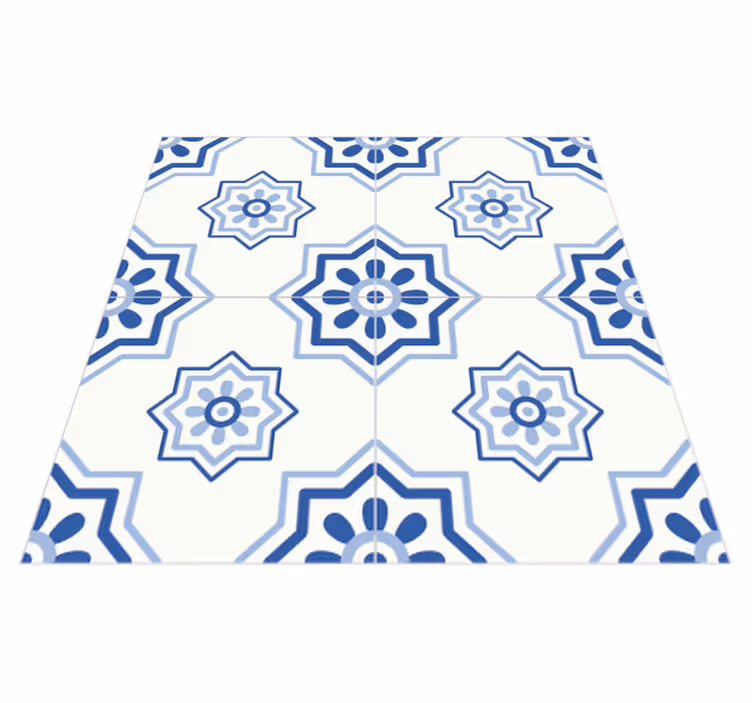 Bathroom vinyl carpet blue tile adhesive - TenStickers