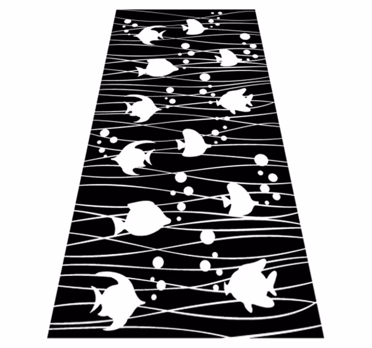 Bathroom vinyl carpet with fish and bubbles - TenStickers