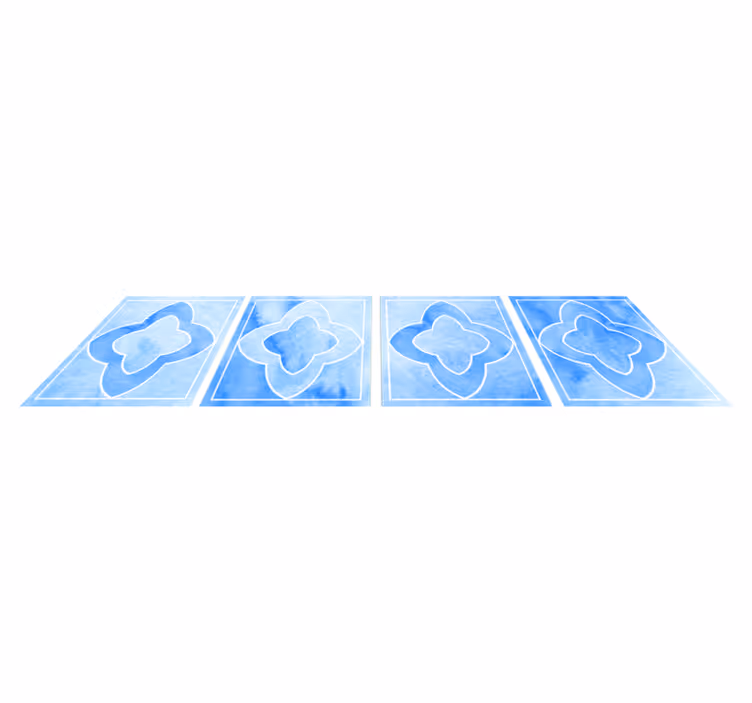 Bathroom vinyl carpet in mosaic shades of blue - TenStickers