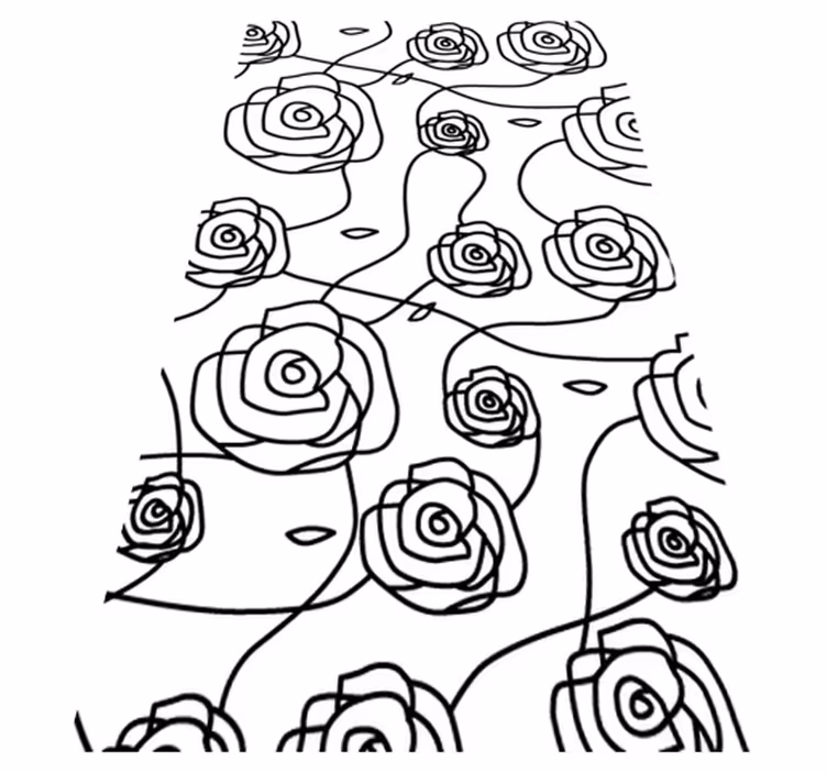 Bathroom vinyl carpet with minimalistic roses - TenStickers