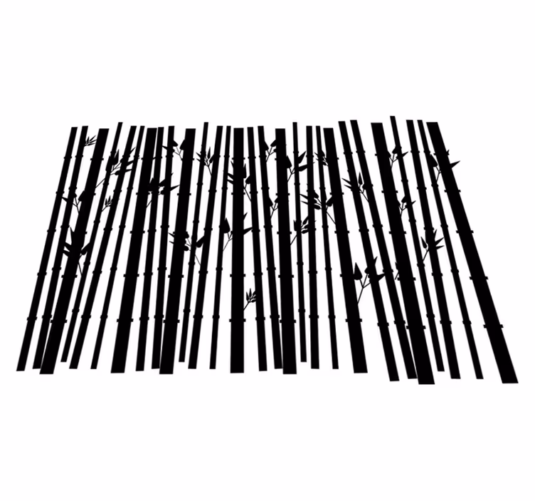 Bamboo plants bathroom vinyl carpet - TenStickers