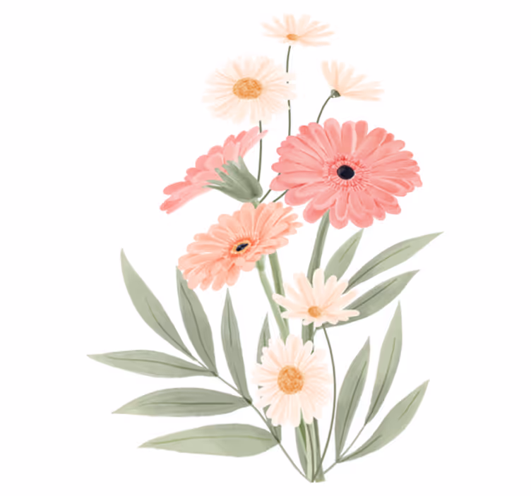 Pink daisies bathroom vinyl carpet - TenStickers