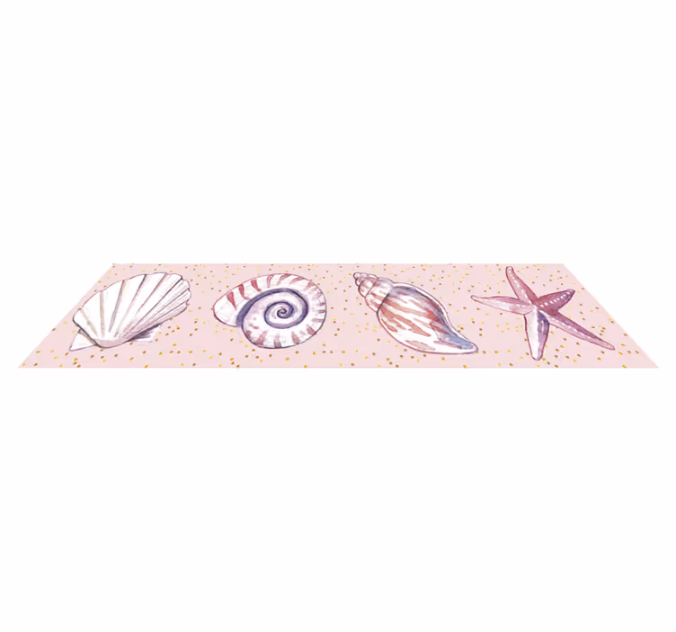 Bathroom vinyl carpet with sea life border - TenStickers