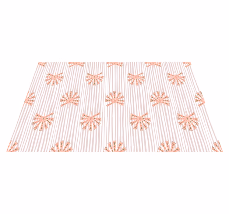 Floral vinyl carpet with geometric pastel pink flowers - TenStickers