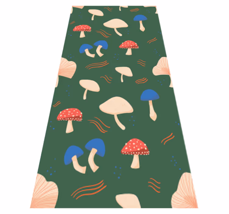 Floral vinyl carpet with red and white mushrooms - TenStickers
