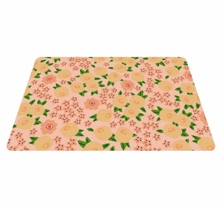 Floral vinyl carpet with original peach floral pattern - TenStickers