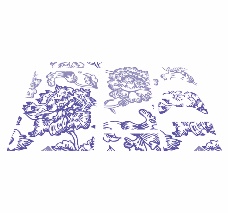 Floral vinyl carpet soft purple floral design - TenStickers