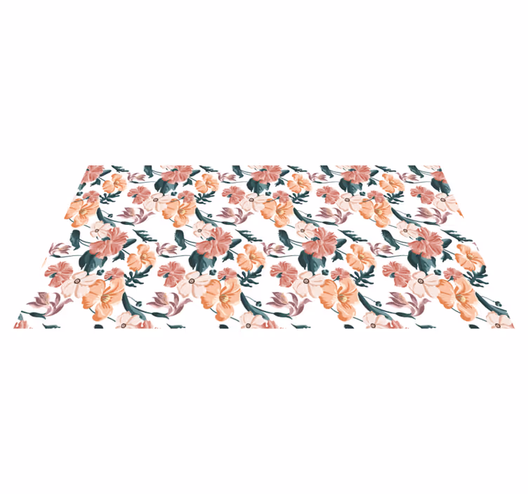 Floral vinyl carpet with lovely pastel flower design - TenStickers