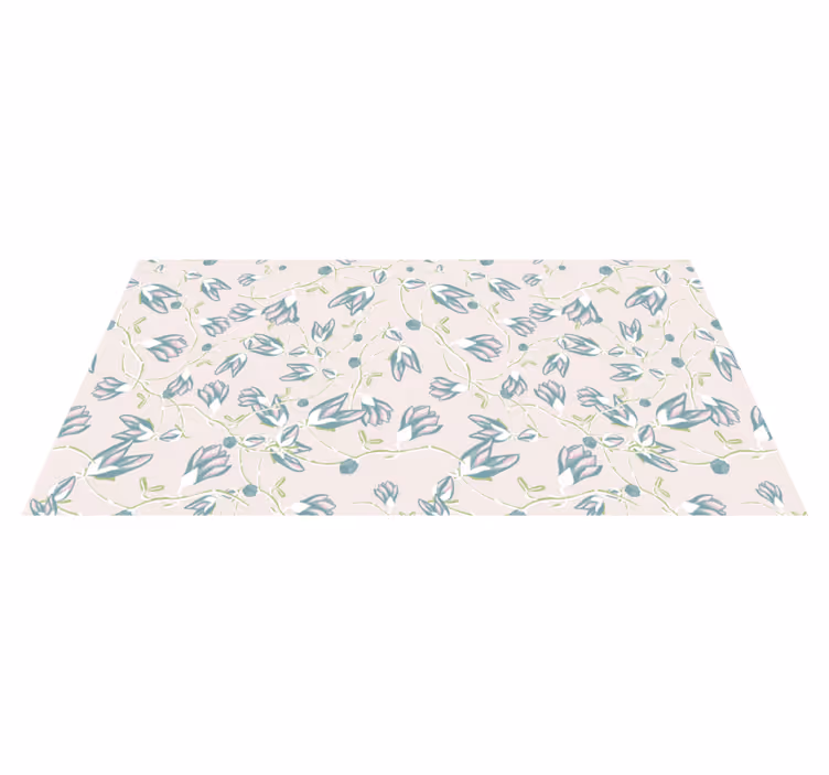 Floral vinyl carpet with leaves and flowers pattern - TenStickers