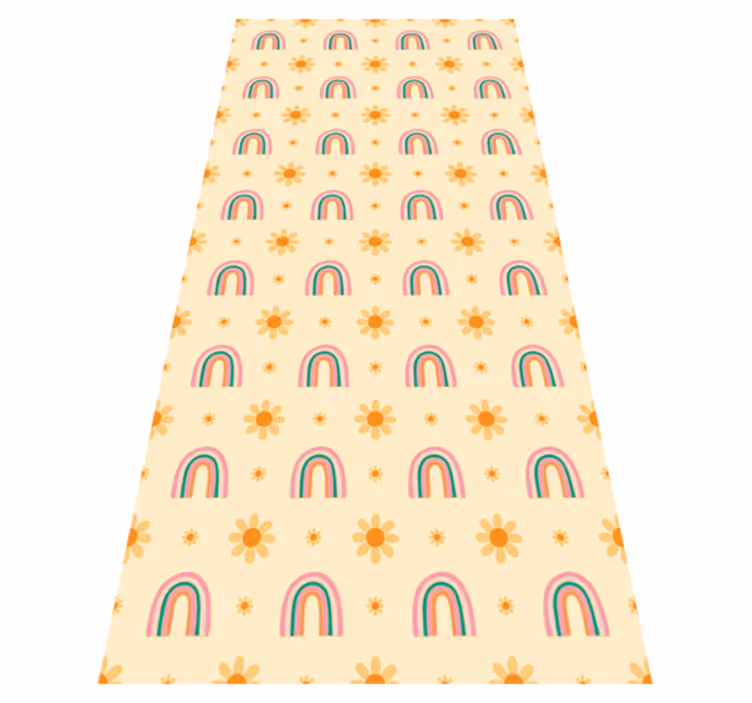 Flowers and rainbows floral vinyl carpet - TenStickers