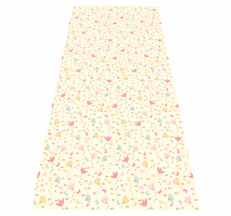 Floral vinyl carpet flowers and butterflies - TenStickers