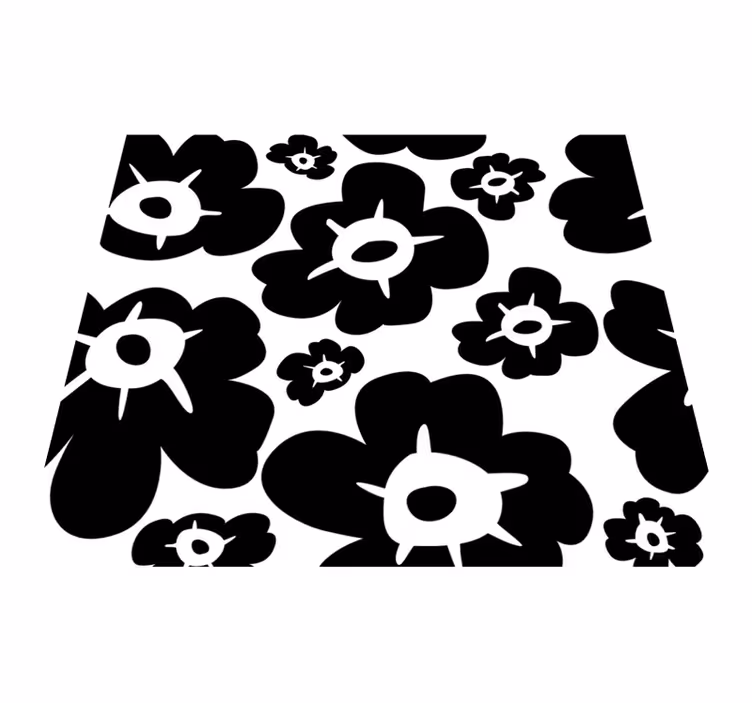 Black poppy floral vinyl carpet - TenStickers
