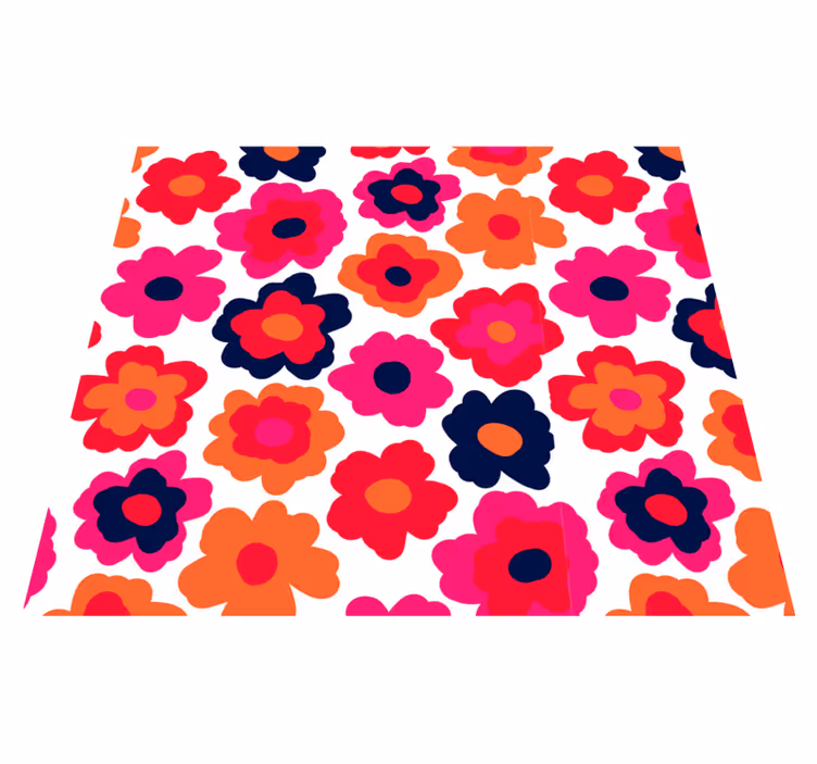 Red poppy floral vinyl carpet - TenStickers