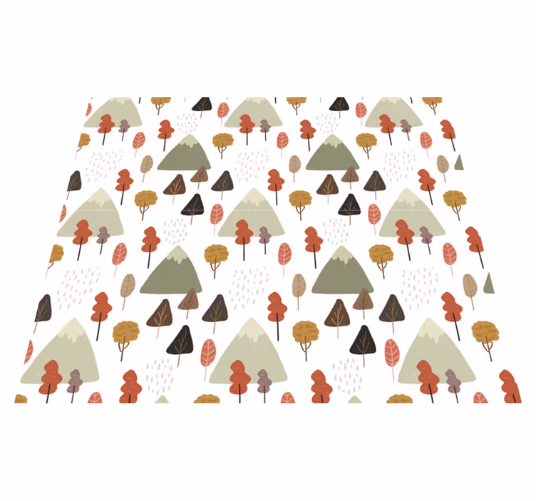 Floral vinyl carpet with playful tree designs - TenStickers